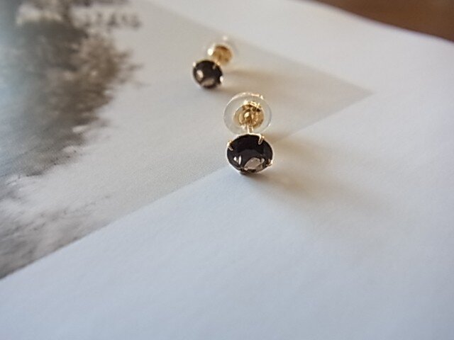 18k スモーキークォーツピアス MARIHA(マリハ) Organic Gems ピアス スモーキークォーツ M K18 天然石