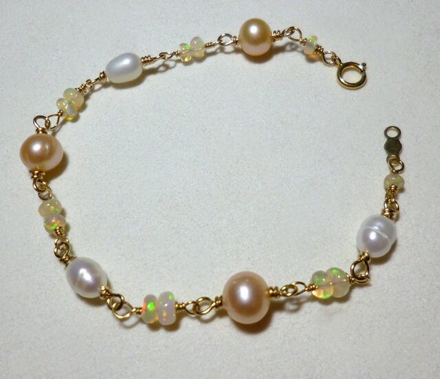 希少　プレシャスオパール丸珠　ブレスレット 極上プレシャスオパールSA（丸玉5～5.5mm）ブレスレット※エチオピア産