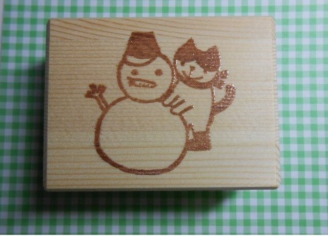 雪だるまと猫はんこ(送料込み)の画像1枚目