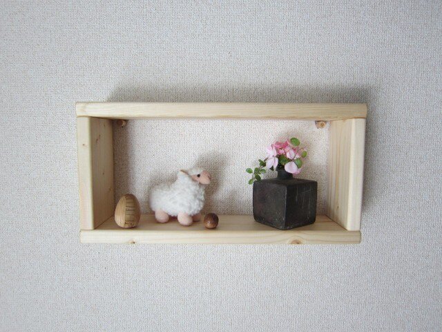 木の壁掛け棚(中1個)クリアの画像1枚目