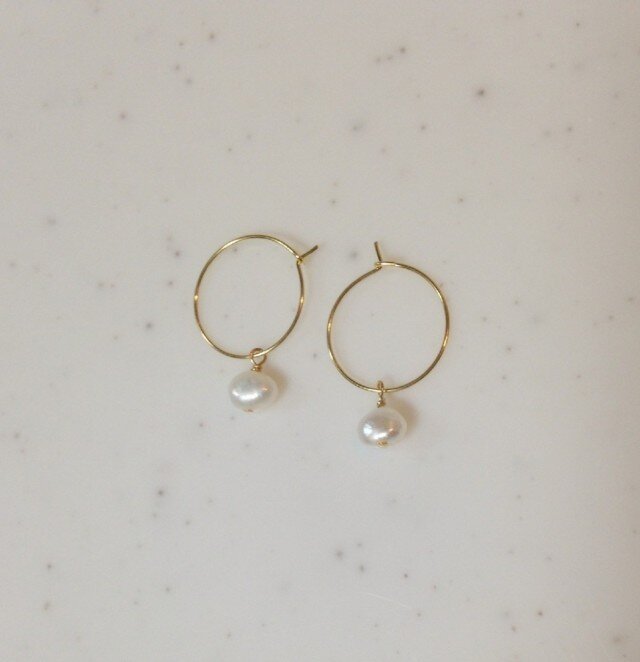 淡水パール＊フープピアス #124