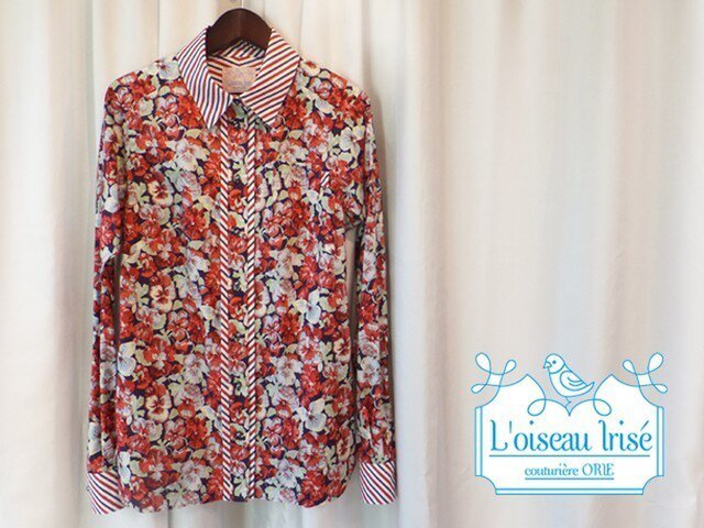 リバティープリントシャツ パンジー Iichi ハンドメイド クラフト作品 手仕事品の通販