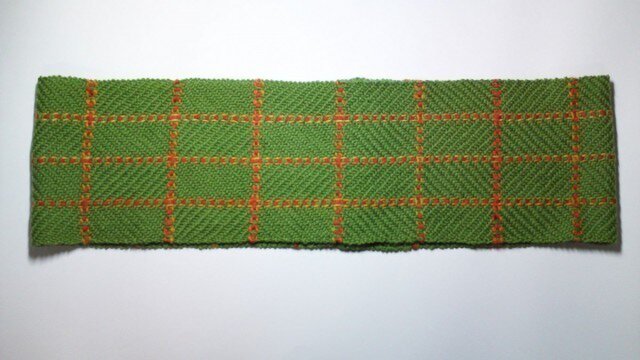 Sale 手織り スヌード 黄緑 オレンジチェック Iichi ハンドメイド クラフト作品 手仕事品の通販