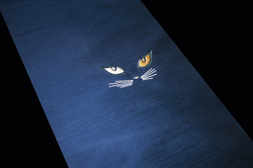 24時間限定 京袋帯 刺繍 猫の目 紬 安いそれに目立つ