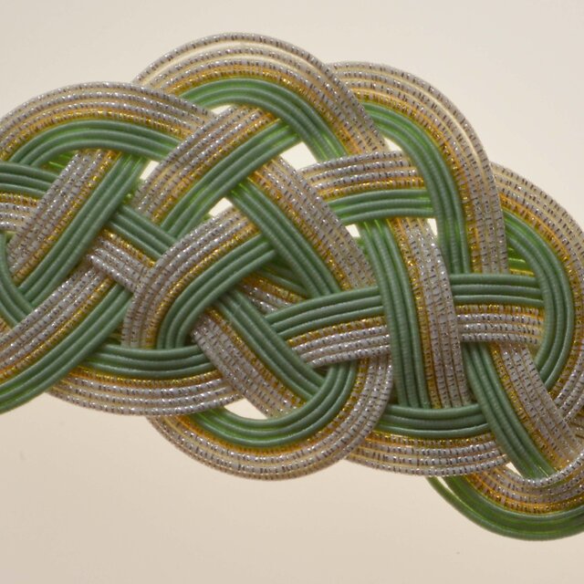 水引 竹　装飾品 緑 金 銀 水引バレッタ 竹取物語 | iichi 日々の暮らしを心地よくする