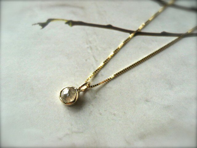 SOLD WhitediamondsimpleNecklaceの画像1枚目