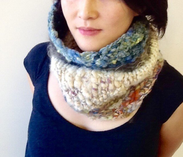 手紡ぎ neck warmerの画像1枚目