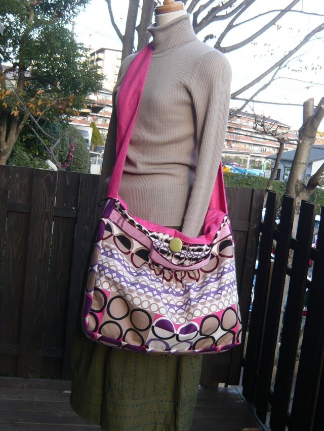 USA cotton水玉の３Wayトートバッグ　受注生産