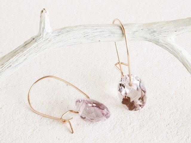 14KGF Brilliant Amethyst Earringsの画像1枚目