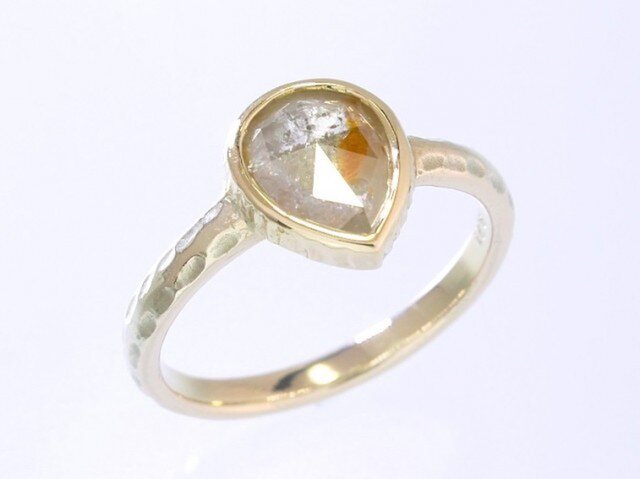 0.91ct オーガニック ダイヤモンド K10YG ソリテール リング『あんず』の画像1枚目