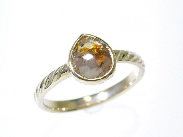 0.79ct オーガニック ダイヤモンド K10YG ソリテール リング『いちじく』の画像1枚目