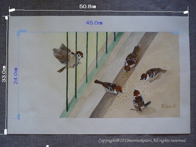 sale】スズメたちのアクリル画 | iichi 日々の暮らしを心地よくする