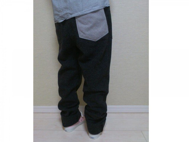 ※オーダー品※ウールのゆるパンツ87(チャコールグレー)060の画像1枚目