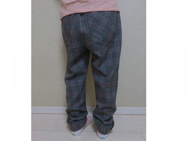 ウールのゆるパンツ72(グレンチェック赤ライン)062 | iichi 日々の
