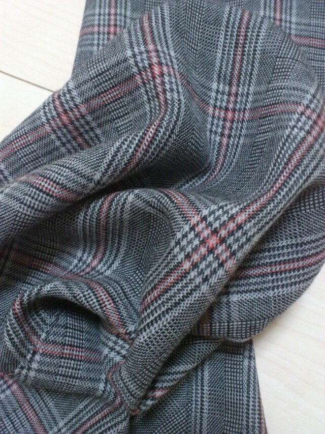 ウールのゆるパンツ72(グレンチェック赤ライン)062 | iichi 日々の