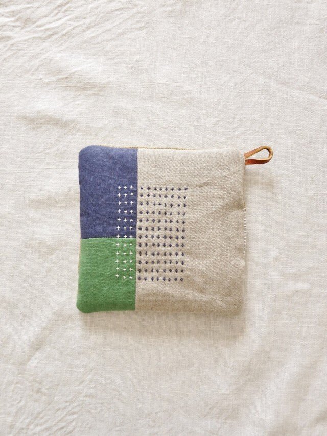 ポットマット green&navy