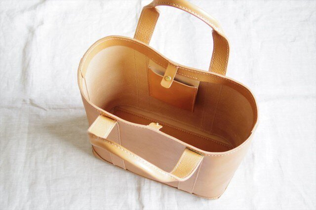 受注生産】キャンバストートのような革バッグ（見返し付） | iichi