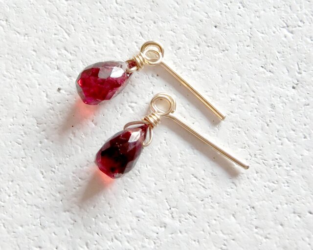 専用✳︎14kgf マラヤガーネット　ドラゴンガーネット　ブレスレットとピアス 6m0171r.jpg