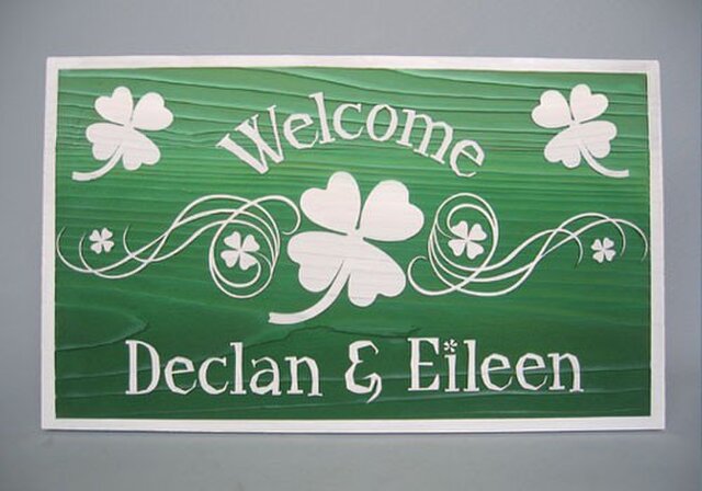 木彫りウェルカムボード「クローバー」 | iichi 日々の暮らしを