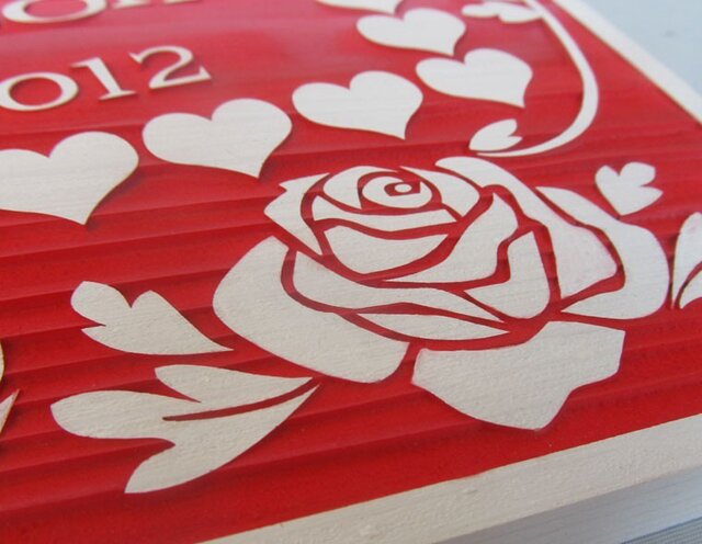 木彫りウェルカムボード「バレンタインハート」 | iichi 日々の暮らし