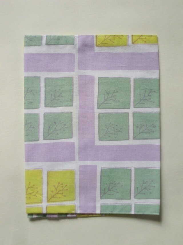 ハンドプリント ブックカバー(ある日のこと－春を待つ色)