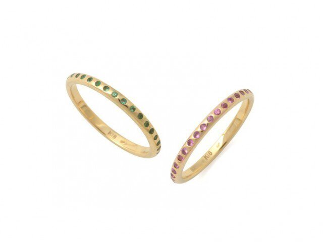 K18YG Fate エメラルド エタニティリング 9号 -勇気- | iichi