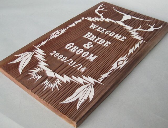 木目調ウェルカムボード「ネイティブアメリカンスピリット」 | iichi