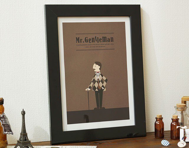 アート ポスター 絵画 ジェントルマン イラスト Iichi ハンドメイド クラフト作品 手仕事品の通販