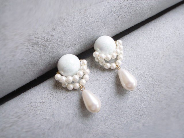 【#1238】パール　オーロラ　ハンドメイドアクセサリー　ピアス　イヤリング 1238】パール オーロラ ハンドメイドアクセサリー ピアス イヤリング