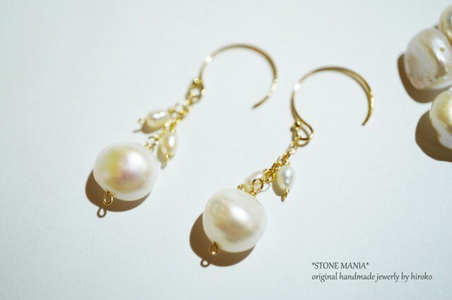 ♡14kgf♡さくら咲く♡pearl pierce♡の画像1枚目