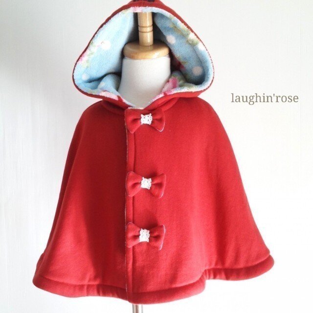 size70~95リバーシブルマント(ribbon&rose)の画像1枚目