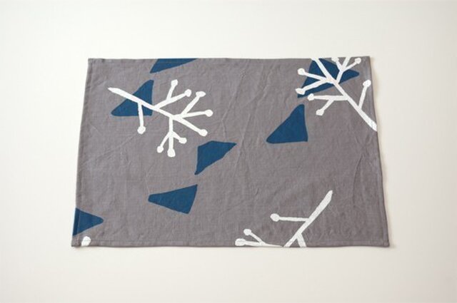 Place mat(gray / illustration)の画像1枚目