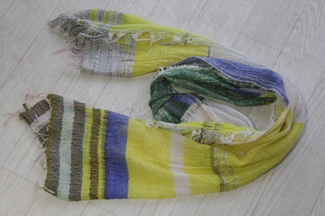 print shawl middle cotton100 e05の画像1枚目