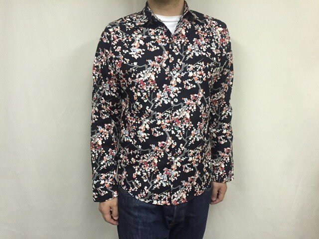 長袖和柄シャツ( 梅柄図)の画像1枚目