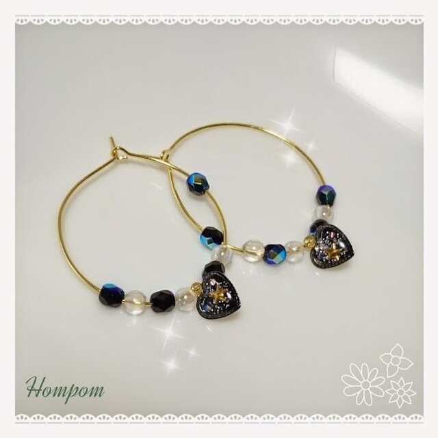 ハート ループピアス ホムポムの画像1枚目