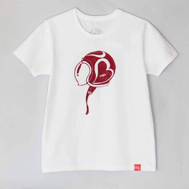 ♡のヘルメット white×redの画像1枚目