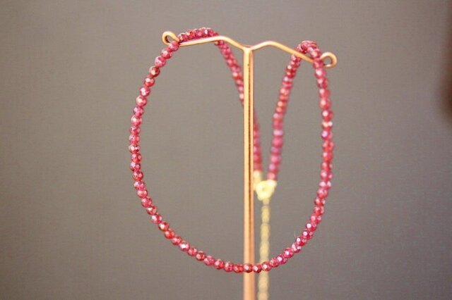 14kgf ガーネットネックレス(3mm)の画像1枚目