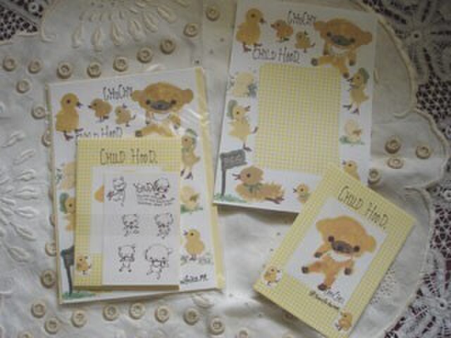 レターセット4(テディベア&ひよこ&あひる&卵)の画像1枚目