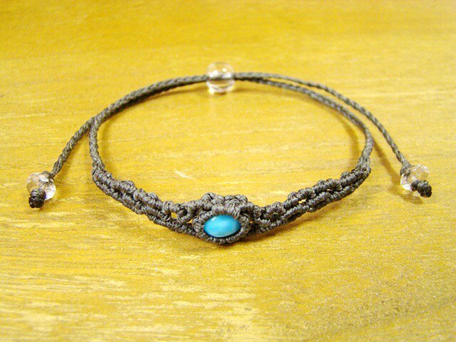 ラリマーのマクラメ編み 天然石ブレスレット | iichi 日々の暮らしを