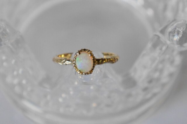K10★Crystal opal ring ★の画像1枚目