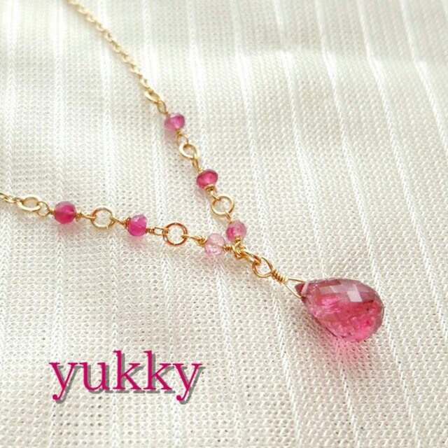 宝石質ピンクトルマリンAAA☆ネックレス