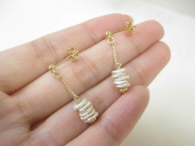 マットシルバーメタルピアス No.389の画像1枚目