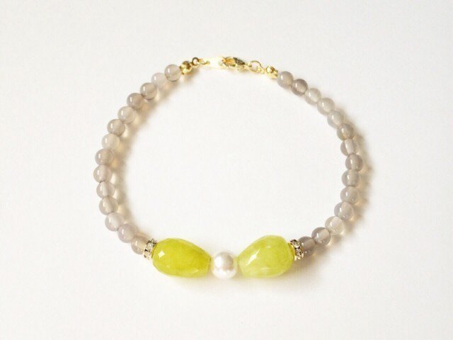 Bow bracelet (yellow green)の画像1枚目