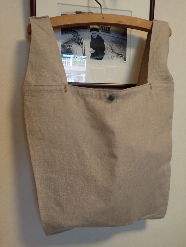 リネンの買い物 エコバッグ その2 ベージュの画像1枚目