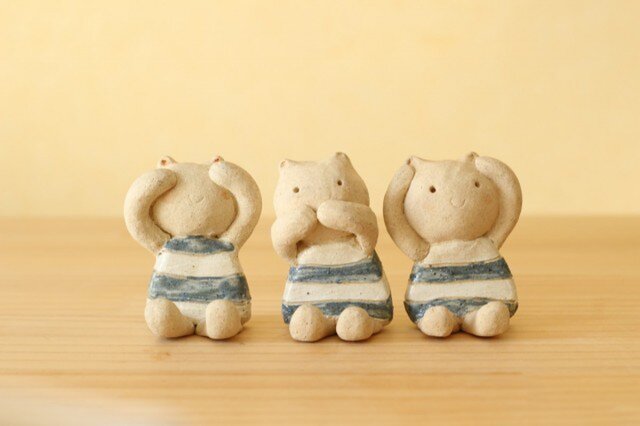 Y様お取り置き品見ざる聞かざる言わざるねこセット。の画像1枚目