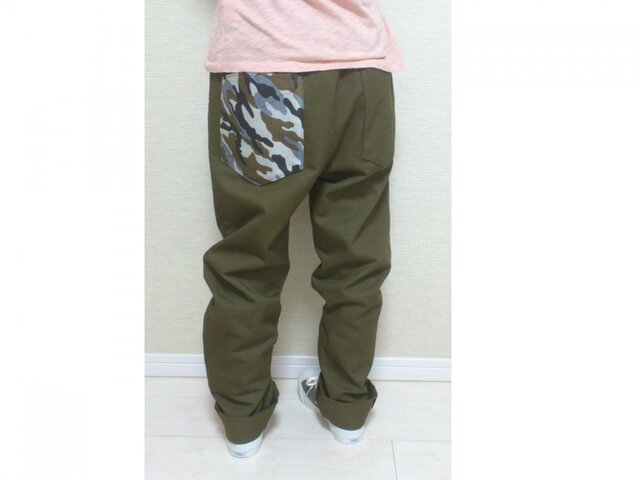 ※オーダー品※アーミーグリーンゆるパンツ075の画像1枚目