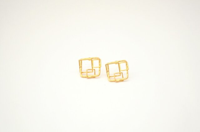 Square Motif Pierce Silver925の画像1枚目