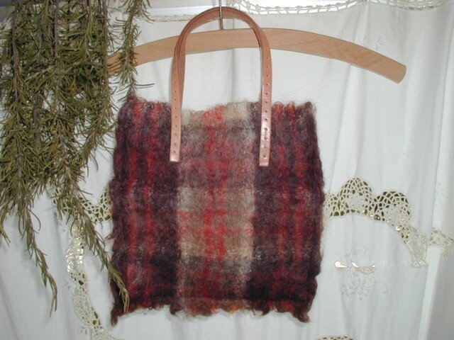 Wool・petit・Bag (ブラウン系チェック)の画像1枚目