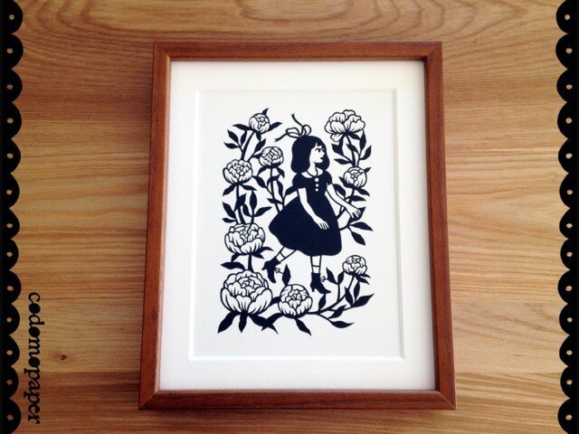 花の切り絵「芍薬」の画像1枚目