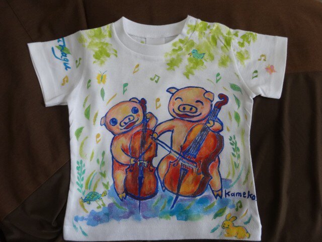 特注手描きTシャツ★名入れ★プレゼント出産祝いにの画像1枚目